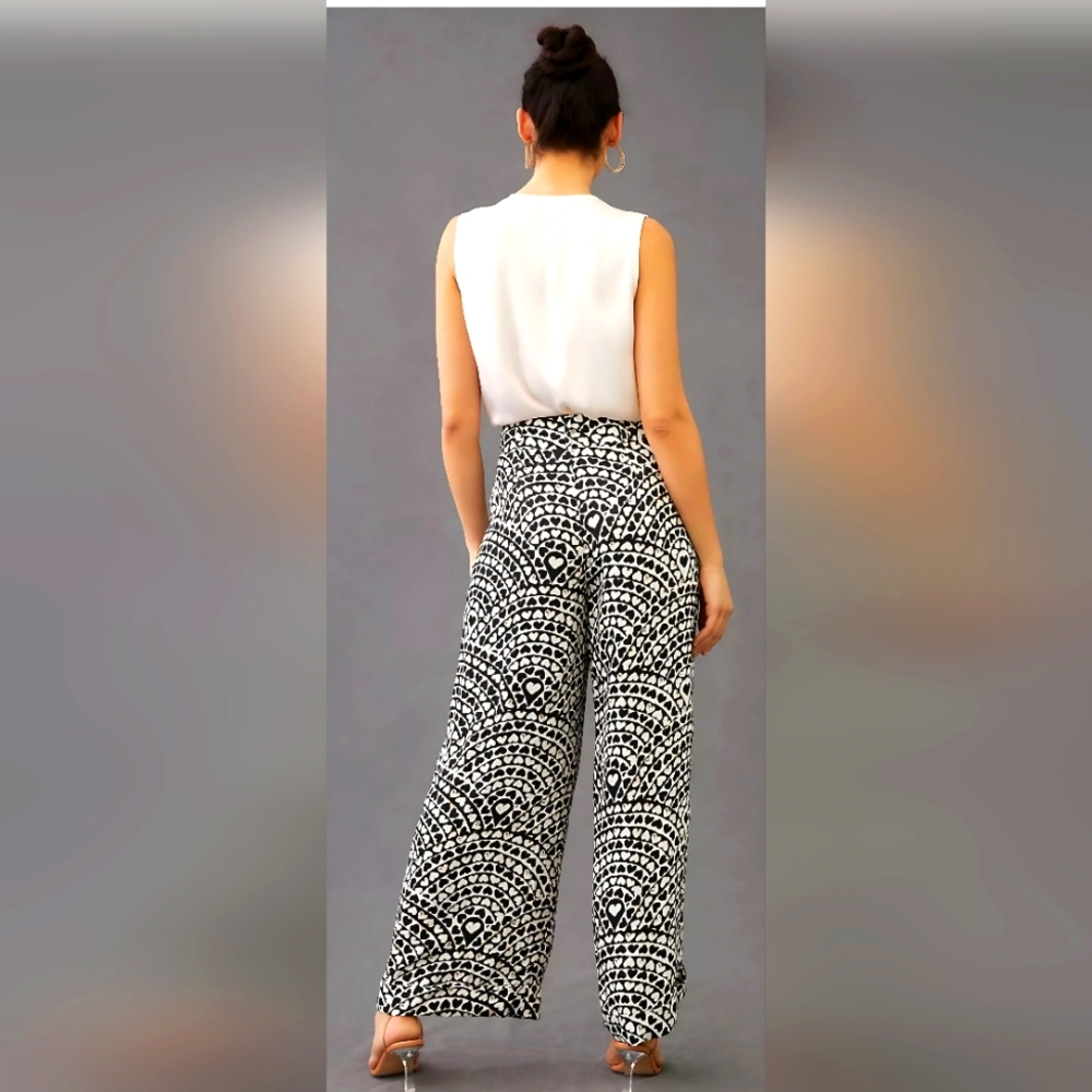 Farm Rio x Anthropologie Heart Pleated Wide-Leg Pant-Size XS-NWOT(never worn)🦜 - Picture 3 of 8
